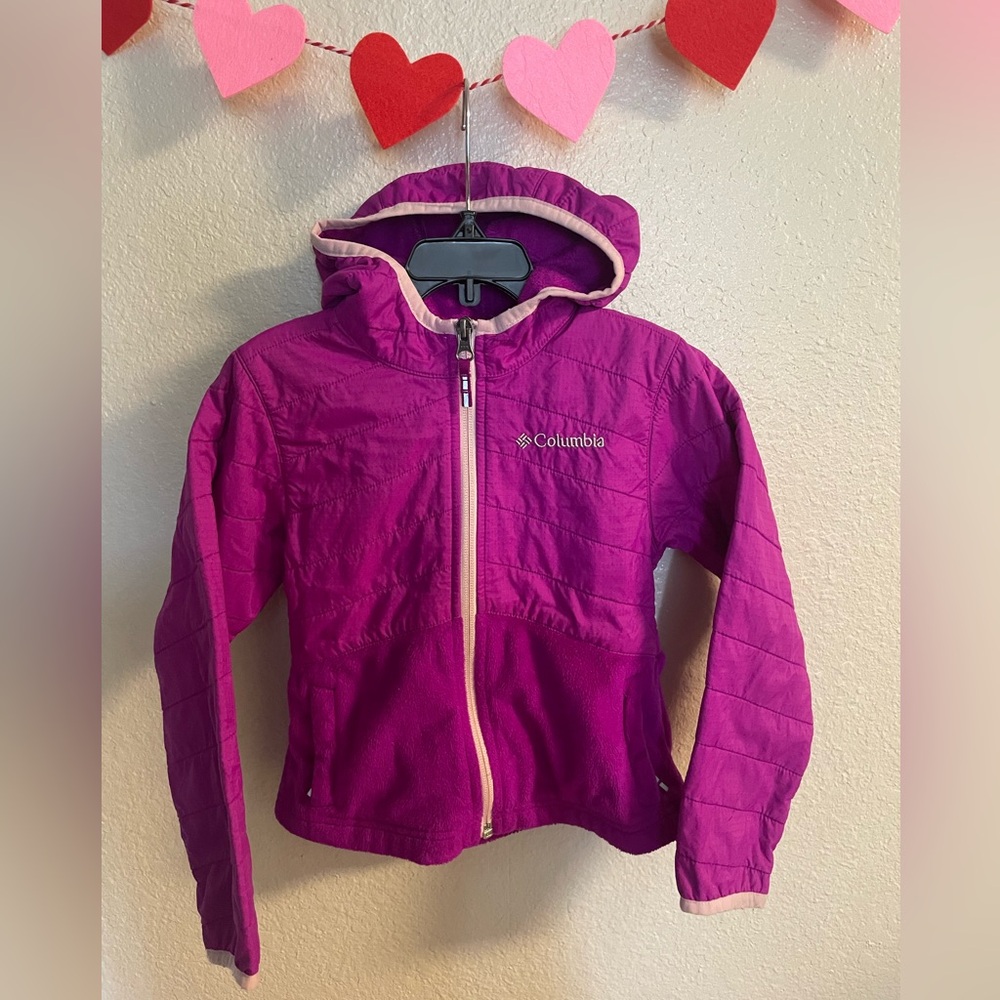 Columbia Fuchsia Hooded Jacket - Powder Lite Fleece